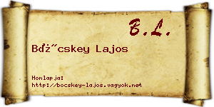 Böcskey Lajos névjegykártya