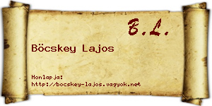 Böcskey Lajos névjegykártya